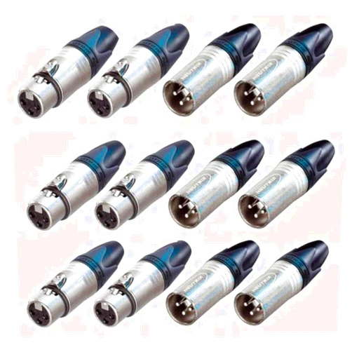 Neutrik brand 6 Pair- Neutrik 6 NC3MXX & 6 NC3FXX 3 Pin Male & Female XLR Cable Mic Connector