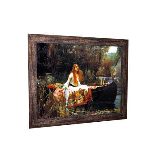 Crossroads Home Décor The Lady of Shalott Framed Print by John William Waterhouse, World Famous Wall Art Collection, Grace Your Living Room or Kitchen Decor With This Print, 2484BW