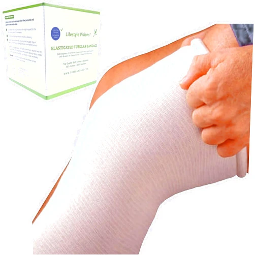 Lifestyle Visions Plus Size H Tubular Bandage - For Extra Large Legs, or Arms- Shown To Reduce Swelling - Latex Free For Sensitive Skin - 80% Soft Cotton and 20% Stretch Spandex - Comfortable Fit - By Lifestyle Visions