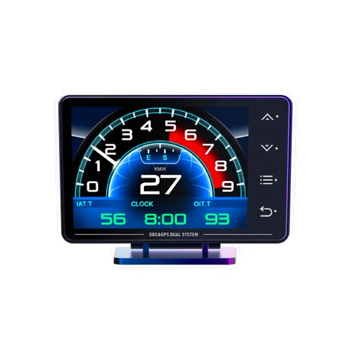 OTPerformance OTP-XS HUD Head Up Display for Car, OBD+GPS Multi-Data Monitor Digital Speedometer Overspeed Alarm RPM Water Temperature Turbo Pressure Smart Gauge OBD2 Engine CVT/ECT Gear Oil