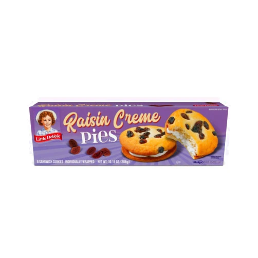 Little Debbie Raisin Crème Pies, 10.15 oz Per Box, 8 Count Per Box, 2 Boxes