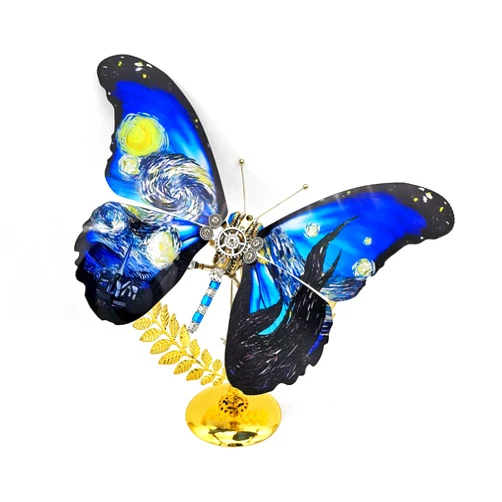 DERELOAS 3D Puzzles for Adults - Starry Night Butterfly 3D Metal Puzzles, DIY Animal Metal Model Kit, Crafts for Women and Men, Home Decor, DIY Gift (100+PCS)