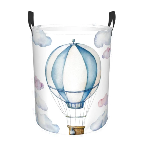 Gbuzozie Hot Air Balloon Round Laundry Hamper Storage Basket Toys Clothes Organizer Bin For Home Bathroom Bedroom Dorm Nursery, 38l