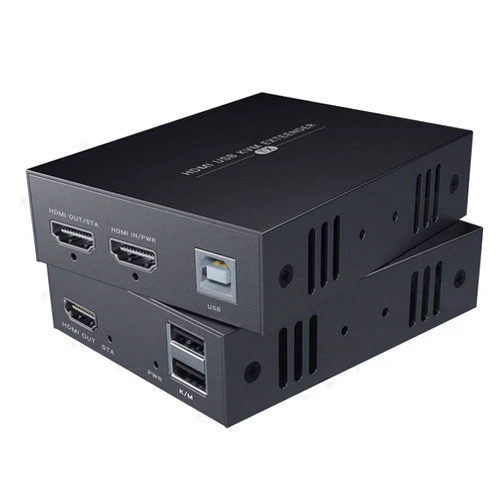 PWAYTEK HDMI KVM USB Extender Transmit 1080p HD Video Over Cat5e/6 Ethernet Cable 50m (164ft) for Mouse and Keyboard Control Remote Signals
