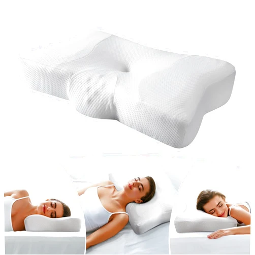 RCHYFEED Cervical Neck Pillow Memory Foam Pillows for Neck Shoulder Pain Relief,Contour Pillow Ergonomic Orthopedic Bed Pillow for Side, Back & Stomach Sleepers with Breathable Pillowcase, White
