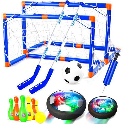 Nazano 4-in-1 Hover Soccer Ball Set, Rechargable Air Floating Soccer Toy with LED Lights, Indoor & Outdoor Kids Sports Toys, Christmas Birthday Gifts for Boys Girls Aged 3 4 5 6 7 8-12
