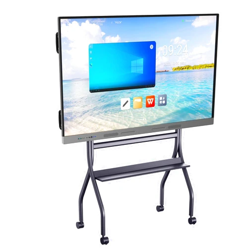 HKMLC 75 Inch Smart Board, 4K UHD Interactive Whiteboard Touchscreen Digital Whiteboard Built in Dual System, All-in-One Electronic Smart Board for Classroom and Business (Whiteboard+Stand)