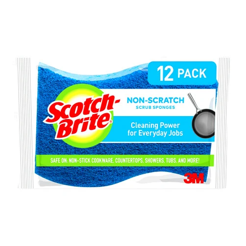 Scotch-Brite Non-Scratch Scrub Sponges, for Washing Dishes and Kitchen Use, 12 Scrub Sponges