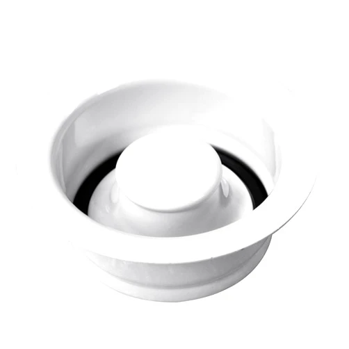 Westbrass D2089-50 3-Bolt mount Waste Disposal Flange & Stopper, Powder Coat White,1-Pack