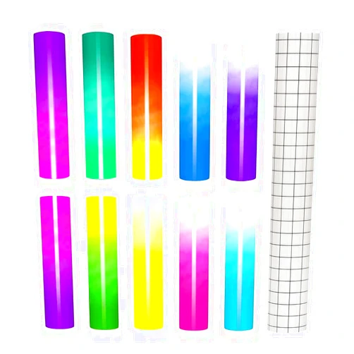ODDA Vinyl Sheet for Cricut, Color Changing Vinyl 10 Pack, 12x10inch, Cold and Hot Sensitive Color Changing Vinyl for Craft Cutter Adhesive Permanent Vinyl Sheets