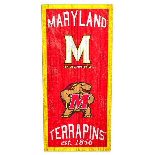 Fan Creations NCAA Maryland Terrapins Unisex University of Maryland Heritage Sign, Team Color, 6 x 12