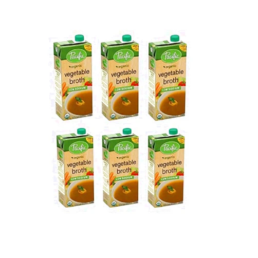 Pacific Natural Foods Pacific Broth, Vegetable, Organic, Low Sodium, 32 Oz (Pack of 6)