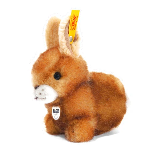 Steiff Hoppel Rabbit Stuffed Animal with Soft Woven Fur - Premium Plush Toy or Gift for Ages 3 and Up, Brown