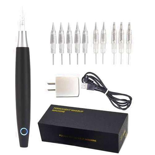 WJCMLT Tattoo Art Wireless Permanent Eyebrow Makeup Pen Professional Rechargeable Rotary Machine Device With 10PCS Needles For Eyebrows,Eyeliners, Lips