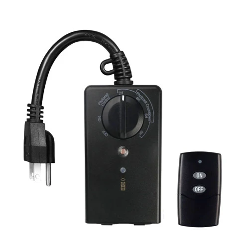 BN-LINK Outdoor Light Timer Waterproof 15A, 24-Hour Plug in Light Sensor Countdown Timer (2, 4, 6 or 8 Hours Mode), 100ft Range Remote Control with 2 Grounded Outlets for Home and Garden, ETL Listed