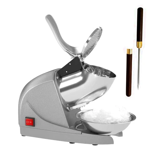OKF Ice Shaver Prevent Splash Snow Cone Machine, Electric 3 Blades Shaved Ice Machine, 380W Ice Shaver Machine, 286lbs/hr Snow Cone Maker, Ice Crushers for Home Use and Commercial Ice Crusher (Silver)