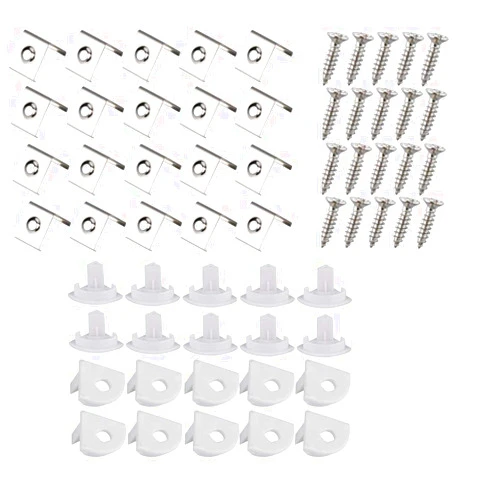 OLICTO 20PCS Metal Mounting Clips and End Caps with Screws for StarlandLed V Shape LED Aluminum Channel (For Asin