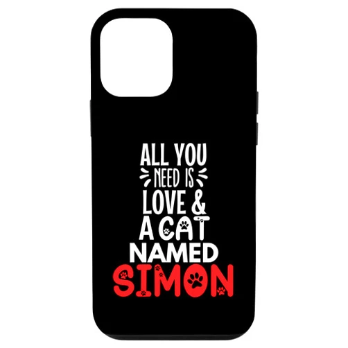 Simon Cat Name GIfts iPhone 12 mini Cat Name Simon Design - All You Need is Love! Case