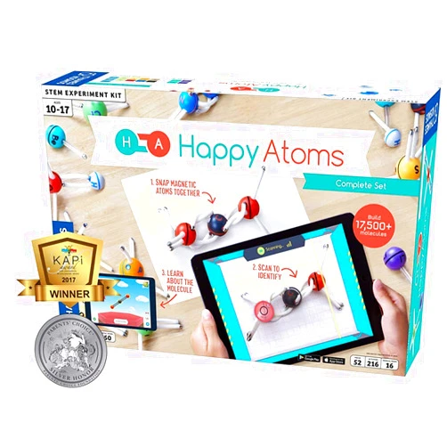 Thames & Kosmos Happy Atoms Magnetic Molecular Modeling Complete Set | Intro to Atoms, Molecules, Bonding, Chemistry | Create Thousands of Molecules, 216 Activities, Plus Free Educational App for iOS, Android