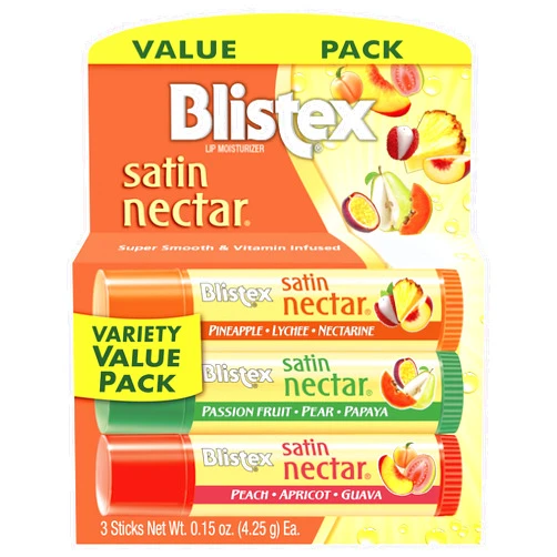Blistex Satin Nectar Lip Moisturizer Variety Value Pack 3 ct. 0.15 ounce each
