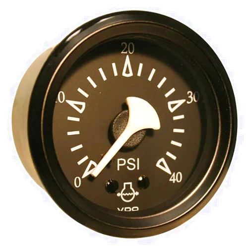 VDO 150-11806 Cockpit Marine 40PSI Mechanical Water Pressure Gauge - Black