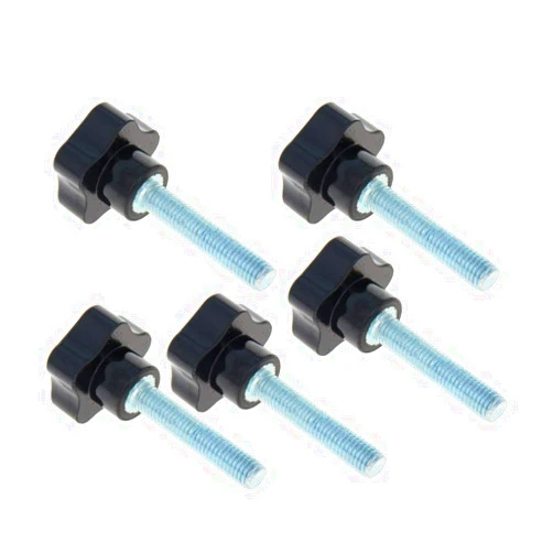 Othmro Black 10mm(M10) x 40mm Thread Replacement Star Hand Knob Tightening Screws 5Pcs