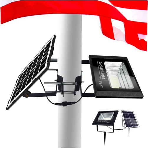 SYZJGCCR Solar Flag Pole Light, 2980 Lumens Flag Pole Light Solar Powered, 6000 mAh 47 LED Flag Light, Up to 15 Hrs, IP67 Waterproof, Adjustable Clamp fits 2-4” Dia 15-40 Ft Outdoor Flag Poles