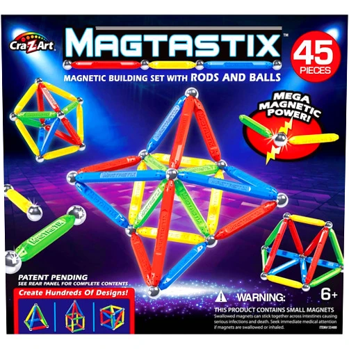 Cra-Z-Art Magtastix Balls & Rods Building Kit for 72 months to 1188 months, (45 Piece) (Package may vary)