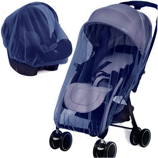Wanateber Mosquito Net for Stroller 2Pack - Protective Baby Mosquito Bug Net for Strollers, Bassinets, Cradles, Playards, Pack N Plays and Portable Mini Crib (Navy)