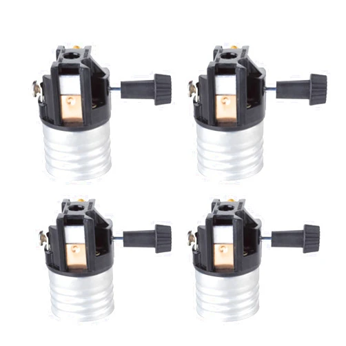 RLECS 4PCS 51MM/2Inch Lampholder Replacement Lampholder Repair Kit E26 Knob 3 Stage Switch Lampholder 3 Way Lamp Socket Suitable for Domestic Standard Bulb and Storage and DIY Lampholder Replacement