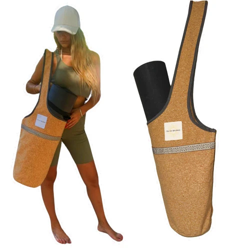 TAI CHI BALANCE Cork Yoga bag; yoga bags and carriers for women; yoga accessories for women; gym bag for women with yoga mat holder; yoga strap for mat; bag for yoga mat; yoga matts for women; yoga mat women