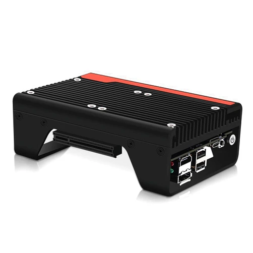StoneStorm Fanless Mini PC Dual i226-V 2.5GbE Ports, N200 Firewall Micro Computer for DIY/3D Printing/Network Security, DDR5 RAM M.2 NVMe, Expandable PCI-e x8(PCle3.0 x4), Quadruple Display (Black, Barebone)