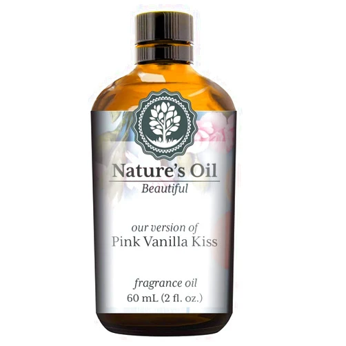 Nature's Oil Pink Vanilla Kiss Fragrance Oil (60ml) For Perfume, Diffusers, Soap Making, Candles, Lotion, Home Scents, Linen Spray, Bath Bombs, Slime