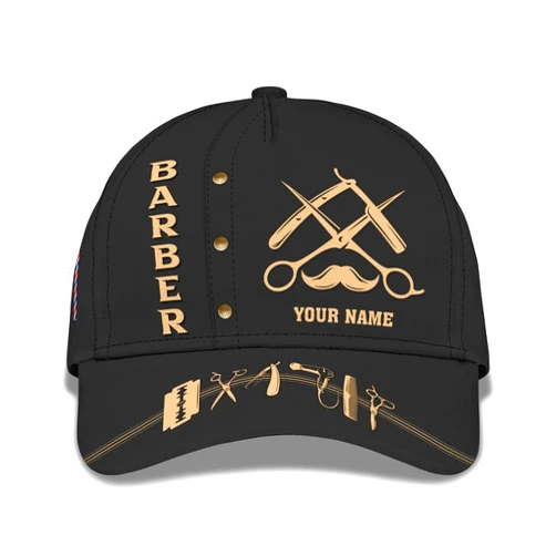 Custom 3D Printed Custom Hair Accesories Snapback Baseball Cap Barber Hat Gift for Hairstylist Men Multicolor