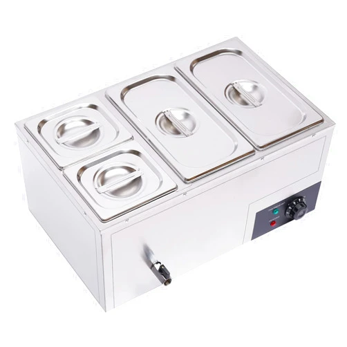 TFCFL 4-Pan Commercial Food Warmer Stainless Steel Steam Table with Covers 110V 850W Electric Buffet Food Warmer with Temperature Control 30-85°C for Cafeterias Restaurants Hotel