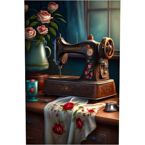 Spesdke Diamond Painting Flowers and Sewing Machines Diamond Painting Kits for Adults 5D Full Diamonds Paste by Number, Perfect for Laying Out Autumn Cottage Home Decor Farmhouse Decor 16x16inch