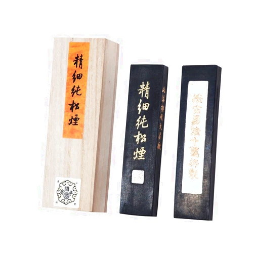 Hukaiwen Ink Block Easyou Handmade Refined Pine Soot Ink Stick for Chinese Japanese Calligraphy and Painting 62g