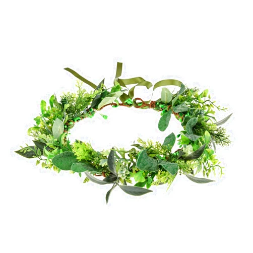 Vividsun Bridal Green Leaf Crown Bohemian Headpiece Floral Headband Photo Prop (Mixed green leaves)
