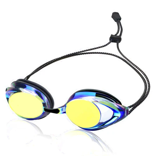 Otionus Swim Goggles for Adult Men Women Youth, Bungee Strap Swimming Goggles No Hair Pulling Mirrored/Clear Lens Goggles