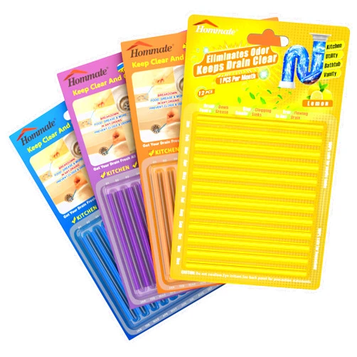 Hommate Drain Sticks Drain Cleaner Sticks Drain Stick Kitchen Sink Smell Remover for Clogs Removing & Drain Smell Eliminator, Odor Eliminating Sink Pipe Cleaning Disposable Drain Stix As Seen On Tv