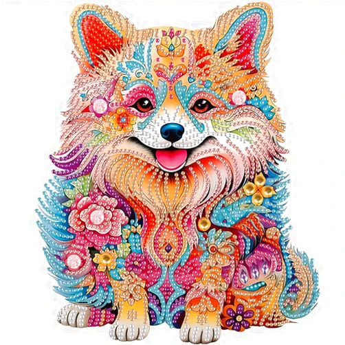 WSLWXSHM 5D Special Shape Diamond Art Kits for Beginners, Diamond Painting Kits for Adults Dog, Crystal Rhinestones Diamond Painting for Home Wall Decoration Gift 12×12inch/30×30cm, Animal