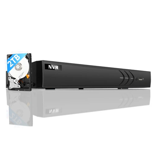 HITOSINO 4K 8CH POE NVR 7608, 8 Channel PoE Port NVR, 4K/5MP/4MP/3MP/1080P HD Network Video Recorder with Audio, Human/Vehicle Motion Detection, H.265+, 2TB HDD Installed, iVMS4200/SADP