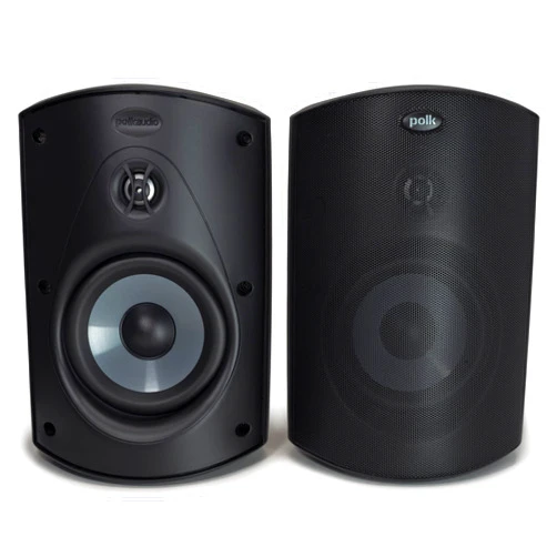 Polk Audio Atrium 6 Outdoor All-Weather Speakers with Bass Reflex Enclosure (Pair, Black), Broad Sound Coverage, Speed-Lock Mounting System
