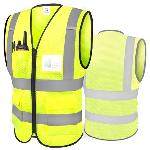 TICONN Reflective Safety Vest High Visibility Class II Mesh Vest for Women & Men Meets ANSI Standards