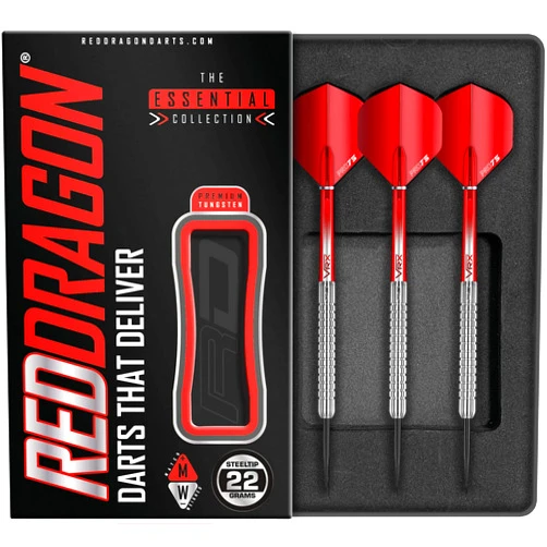 RED DRAGON Hell Fire A 22g, 24g - Tungsten Steeltip Darts Set with Flights & Shafts 22.0 Grams