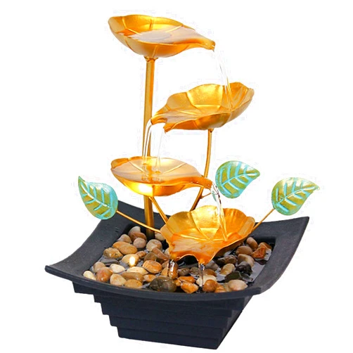 EVXOIJM Desktop Fountain Handicraft Opening Lucky Living Room Bedroom Clubhouse Studio Iron Flowing Water Landscape