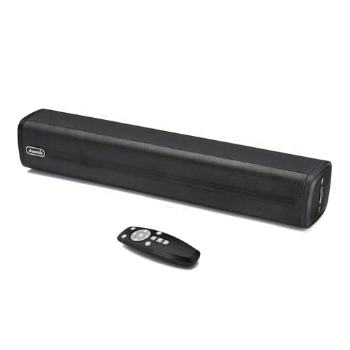 AUEEDS Small Sound Bars for TV, 50W 16-Inch Ultra Slim Mini Surround Soundbar TV Speakers System with Wireless Bluetooth 5.0 Optical AUX USB Connection, 3 Equalizer Modes, for 4K & HD TVs
