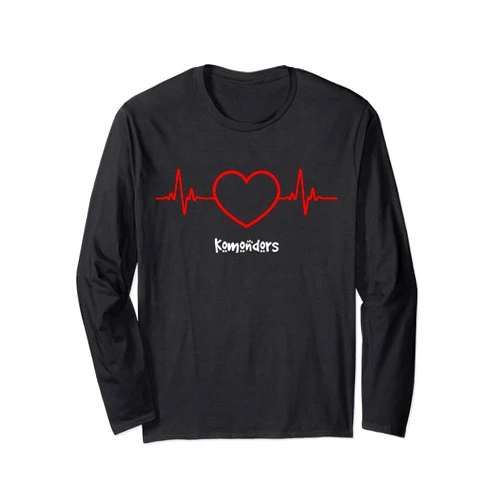 Super Cute Monograms, Initials, and Letter Gifts Komondor Heartbeat Love My Dog Design Long Sleeve T-Shirt