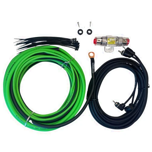 SOUND Q QUBED Soundqubed Car Audio 8 Gauge Wiring Kit Amplifier Install Wiring kit connectors Power Wire Ground Wire Amp kit Green/Black 1/0 Wire, 4 Gauge, 8 Gauge CCA Wire Kit (8 Gauge)