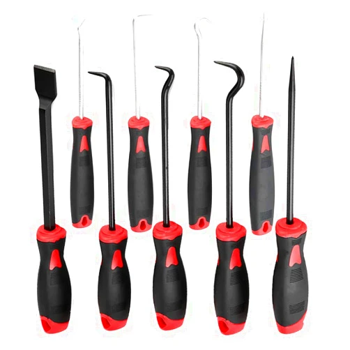 Estink Car Oil Seal Removal Tools, 9pcs Precision Automotive Pick and Hook Set Car O Ring Oil Seal Removal Puller Tools Pick Hook Scraper Kit for Car Maintenance Repair Remover Tools